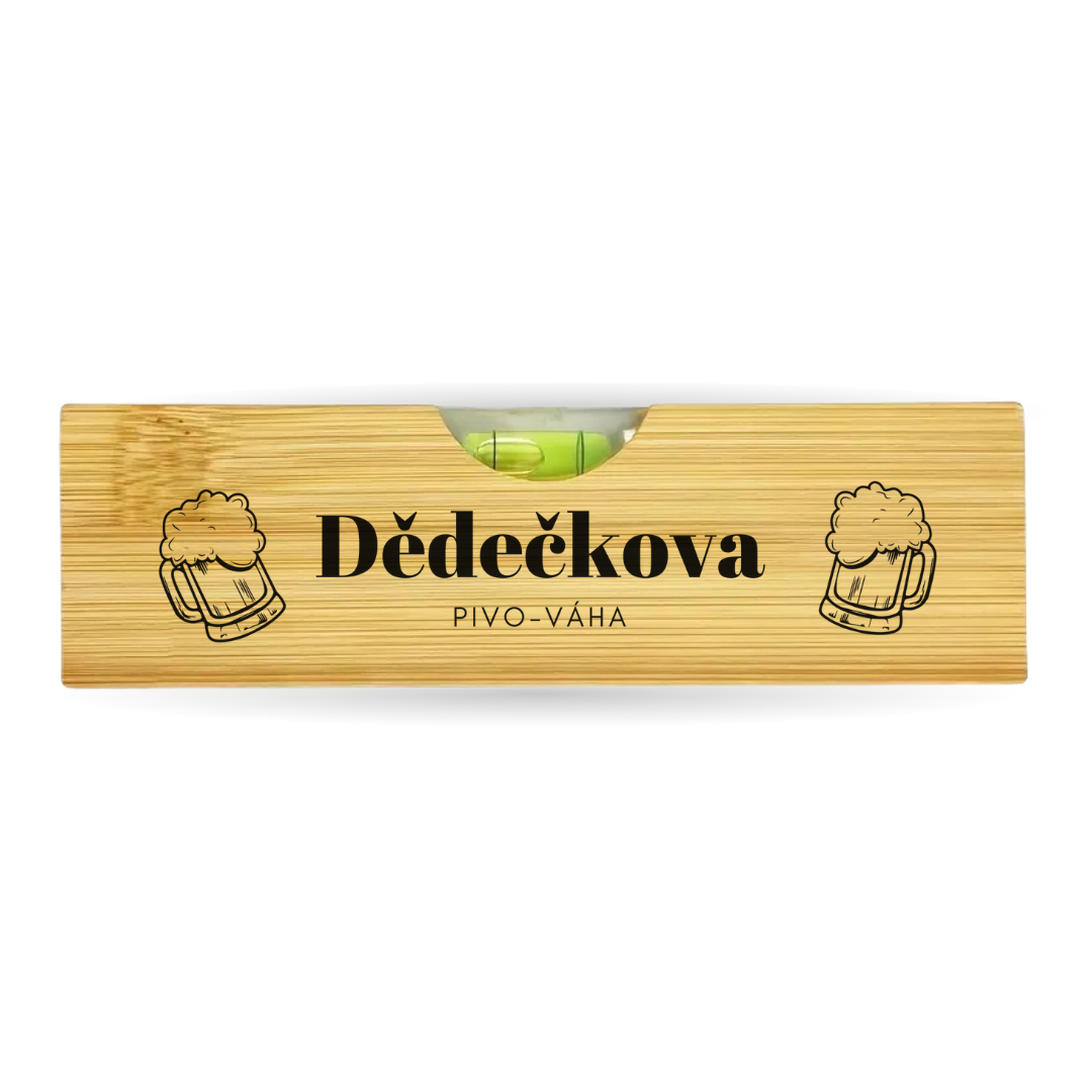 Vodováha s otvírákem na pivo
